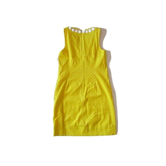 NWT Maggy London Banana Yellow Mod Jacquard Bead Embellished Neck Shift Dress 2 - Picture 6 of 6